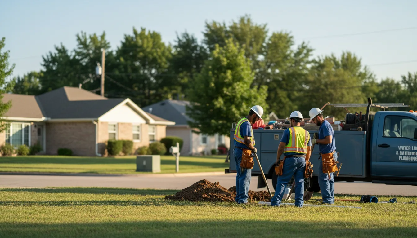 Residential water line and bathroom plumbing service in Morgan, TX